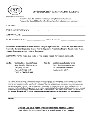 mySourceCard Receipt Submittal Form