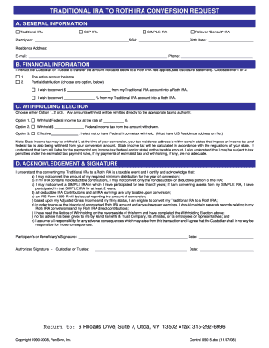 Traditional IRA to Roth IRA Conversion Request