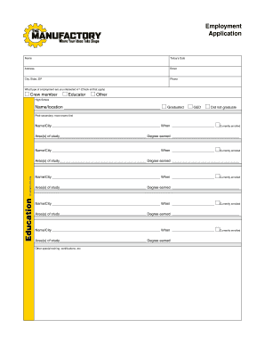Employment Application Form