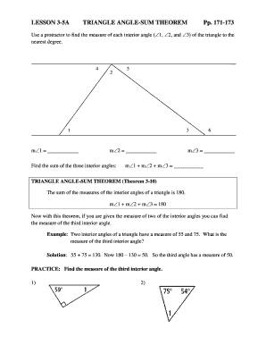 Triangle Angle-Sum Theorem Worksheet