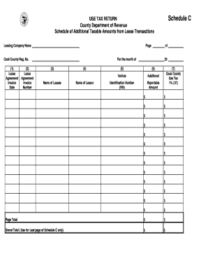 Cook County Use Tax Return Schedule C
