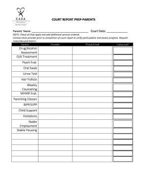 Court Report Preparation for Parents