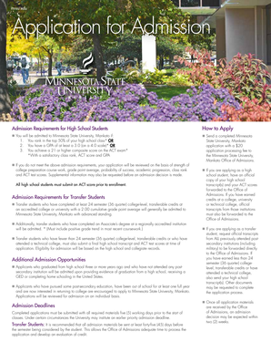 Minnesota State University Application