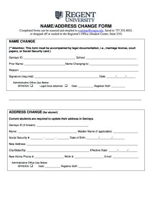 Name/Address Change Form