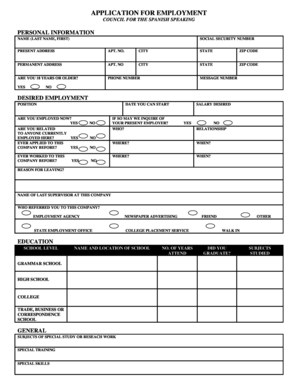Application for Employment