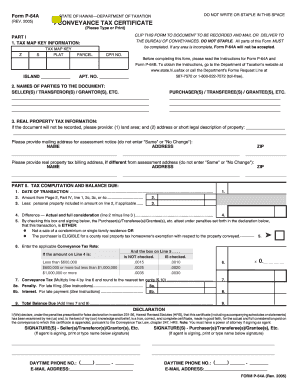 Hawaii Conveyance Tax Certificate