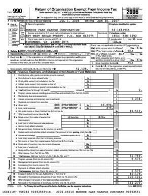 Form 990 Tax Exempt Organization Return