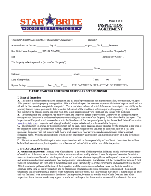 Texas Home Inspection Agreement