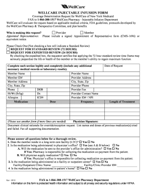 WellCare Injectable Infusion Form