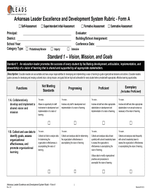 Arkansas Leader Excellence and Development System Rubric