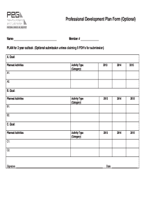 Professional Development Plan Form