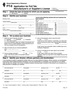 Illinois Pull Tab License Application