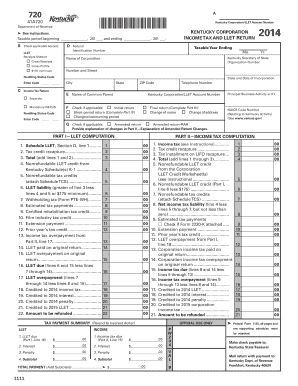 Kentucky Corporation Income Tax and LLET Return