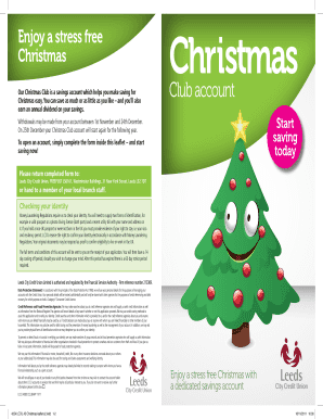 Christmas Club Savings Account Application