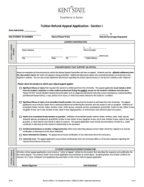 Tuition Refund Appeal Application