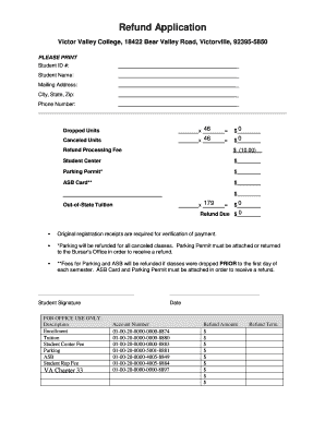 Refund Application Form
