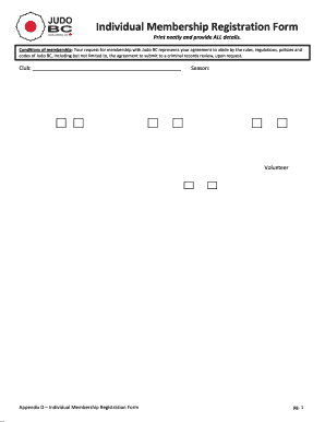 Judo BC Individual Membership Registration Form