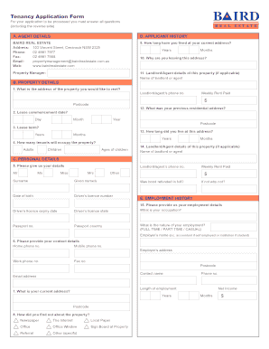 Tenancy Application Form