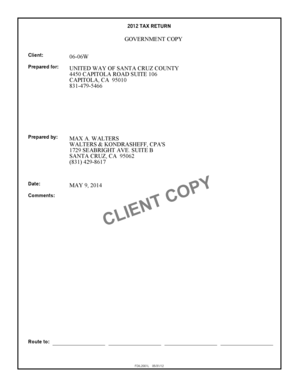 2012 Form 990 Tax Return