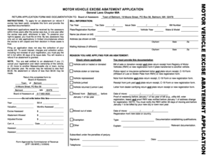 Motor Vehicle Excise Abatement Application