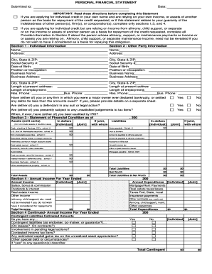 Personal Financial Statement