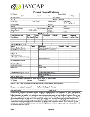Personal Financial Statement