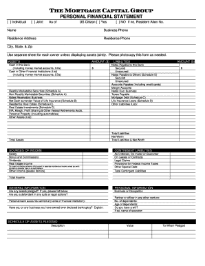Personal Financial Statement