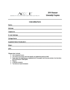 Internship Application Form