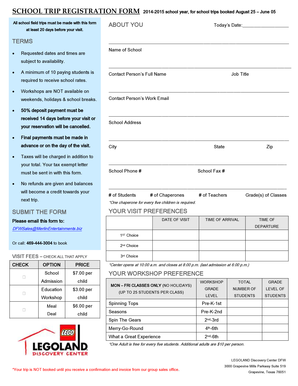 School Trip Registration Form