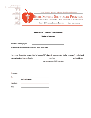 Spouse Employer Certification Form