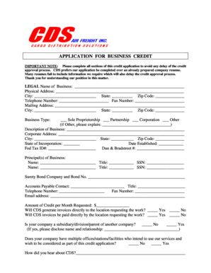 Business Credit Application