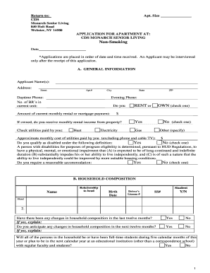 Senior Living Apartment Application