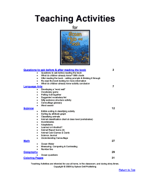Teaching Activities for Ocean Animals