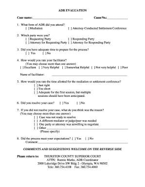 ADR Evaluation Form