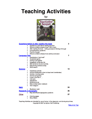 Teaching Activities for Children's Book
