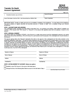 Transfer On Death Account Agreement