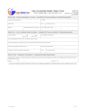 Life/Accidental Death Claim Form