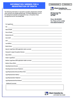 Death Registration Form