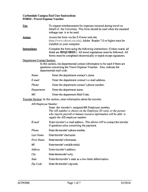 Travel Expense Voucher Form