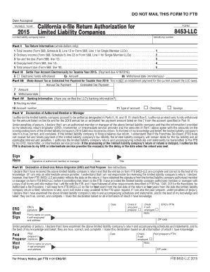California E-file Return Authorization for Limited Liability Companies