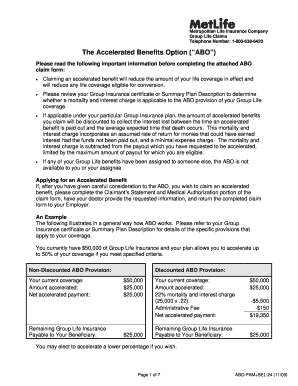 MetLife Accelerated Benefits Claim Form