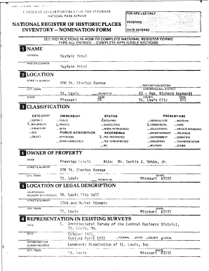 National Register of Historic Places Nomination Form