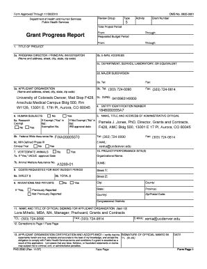 Grant Progress Report Form