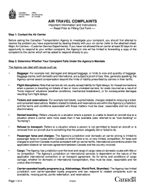 Air Travel Complaint Form