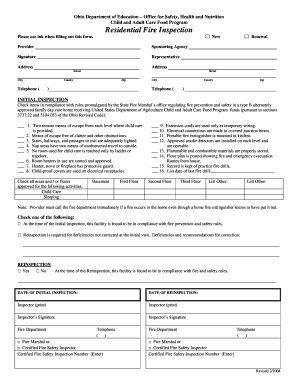 Ohio Residential Fire Inspection Form