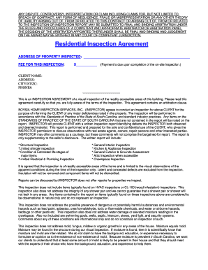 Residential Inspection Agreement