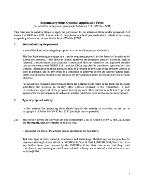 Explanatory Note Optional Application Form - un