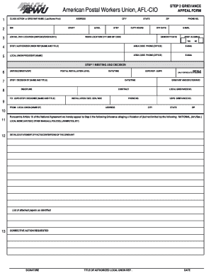 Step 2 Grievance Appeal Form