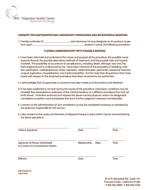 Consent for Gastrointestinal Endoscopic Procedures
