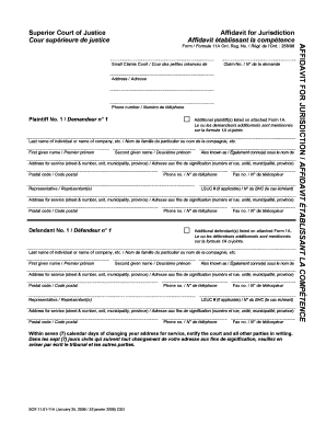 Affidavit for Jurisdiction Form 11A